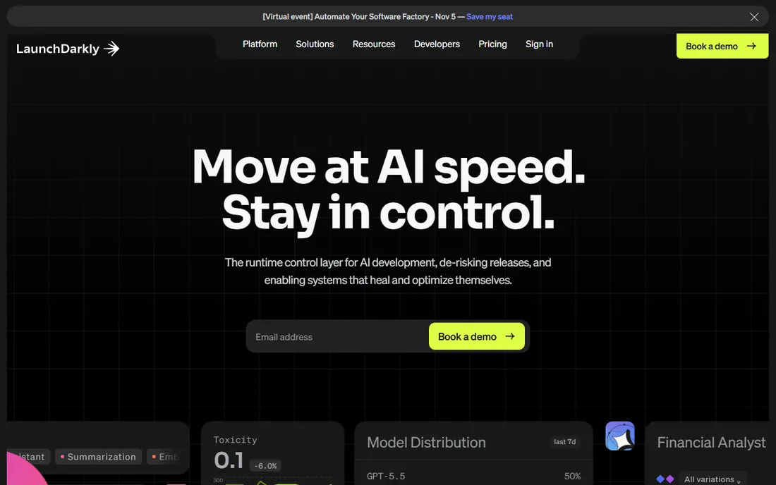 LaunchDarkly homepage