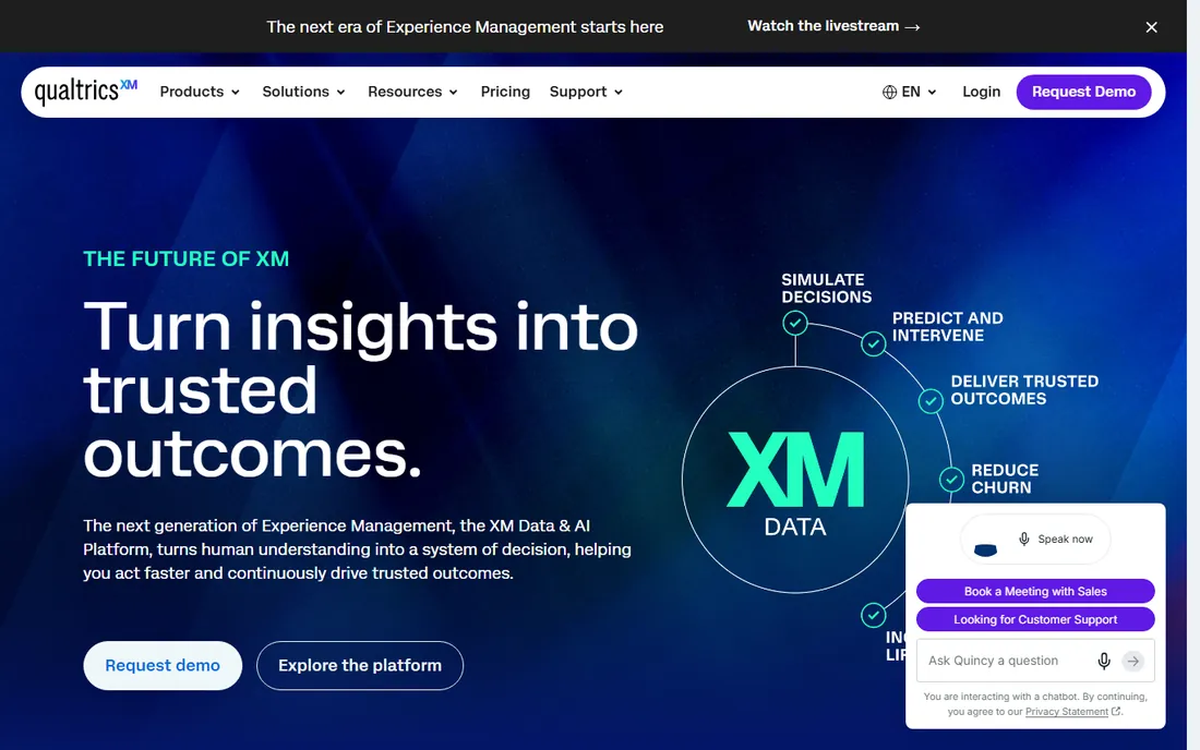 Qualtrics homepage