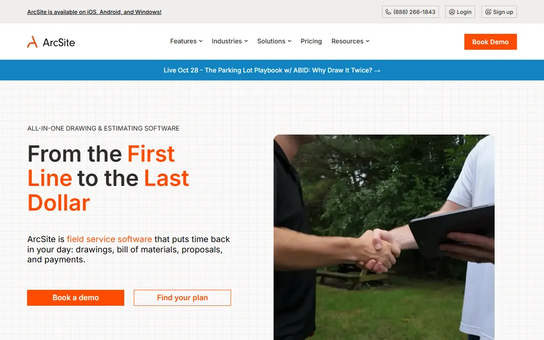 ArcSite homepage