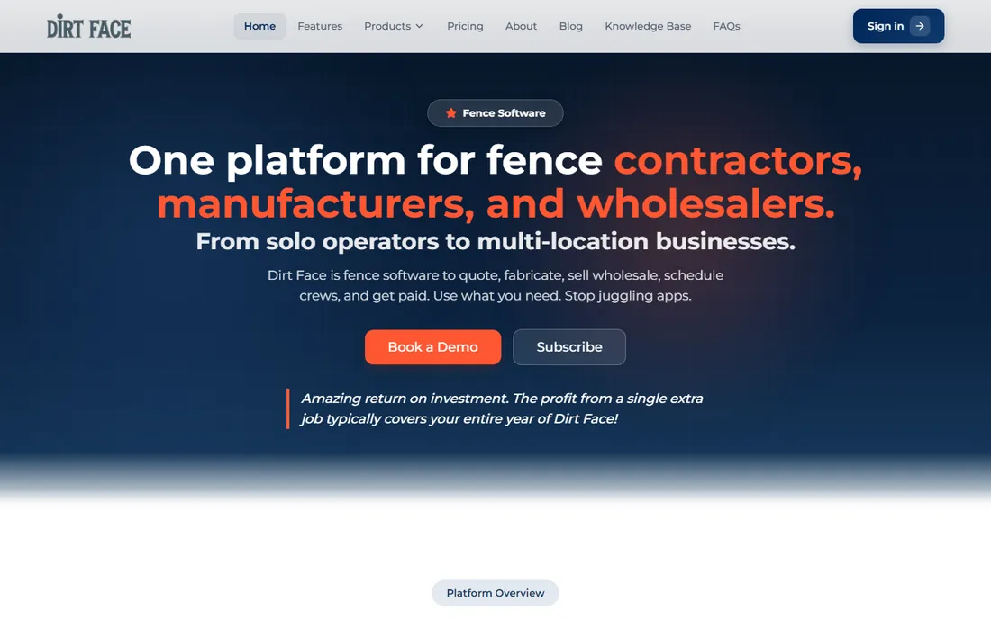Dirt Face homepage