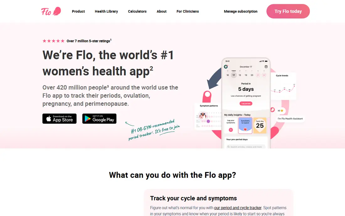 Flo homepage