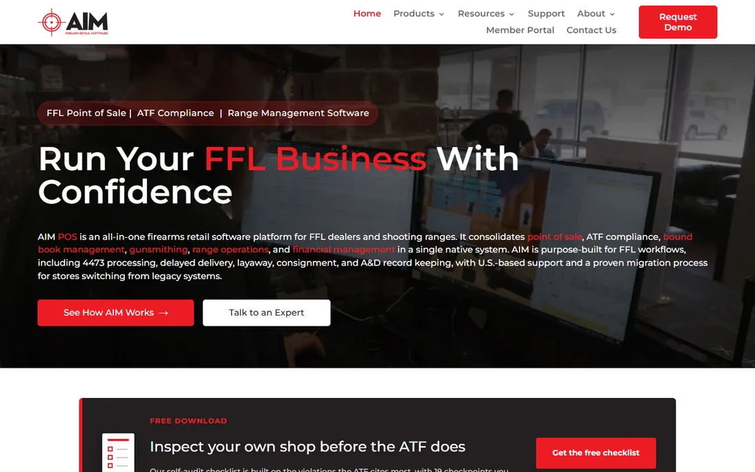 AIM POS homepage