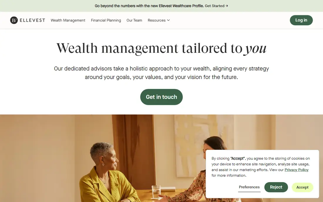 Ellevest homepage