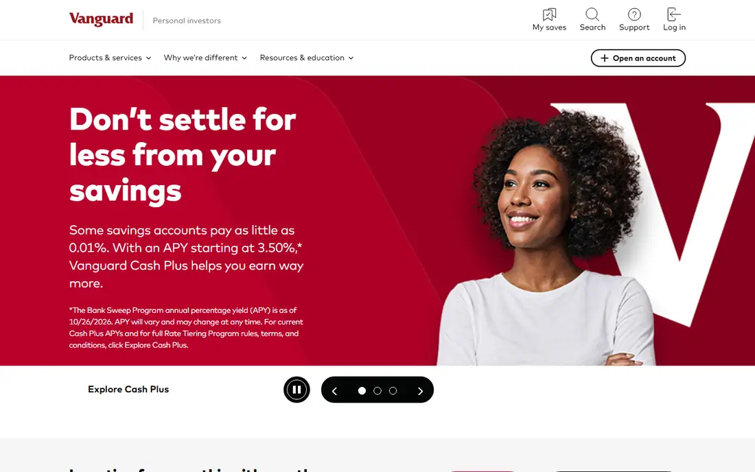 Vanguard homepage