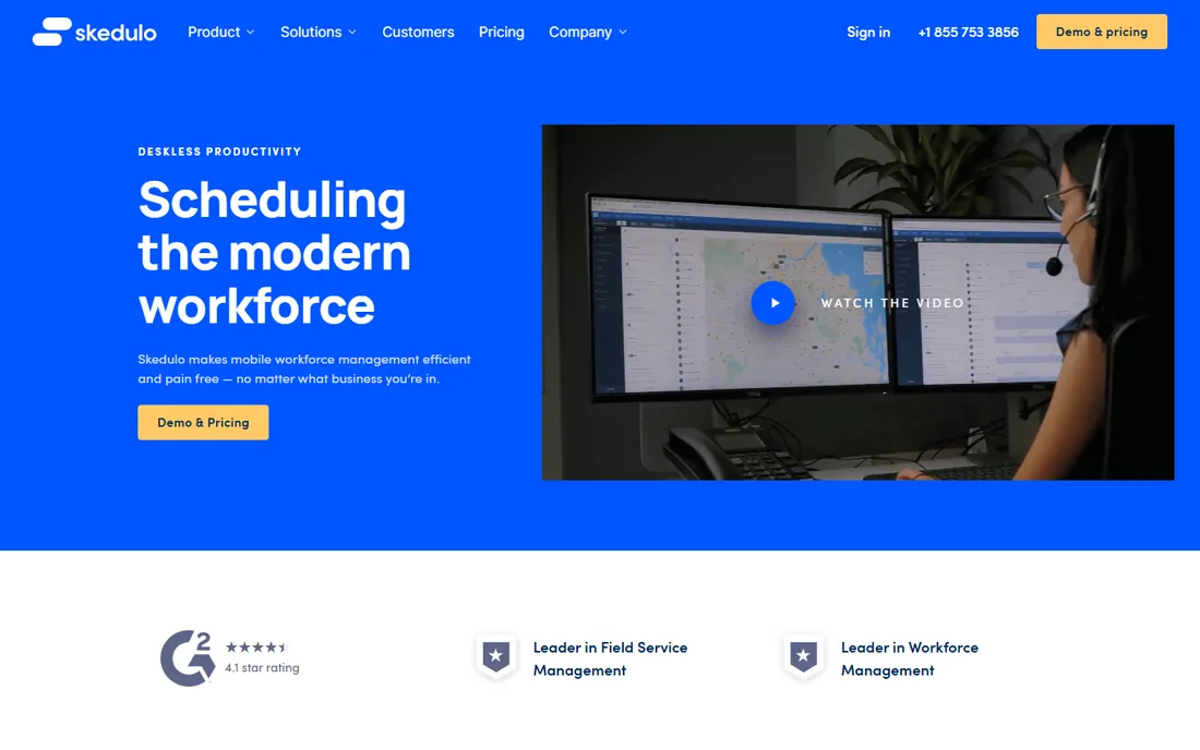 Skedulo homepage