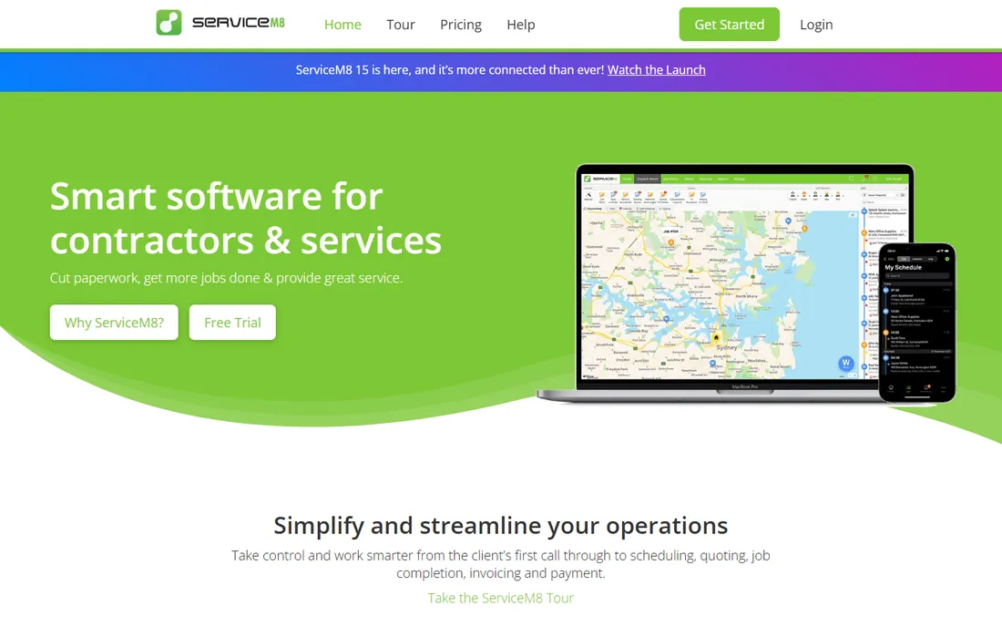 ServiceM8 homepage