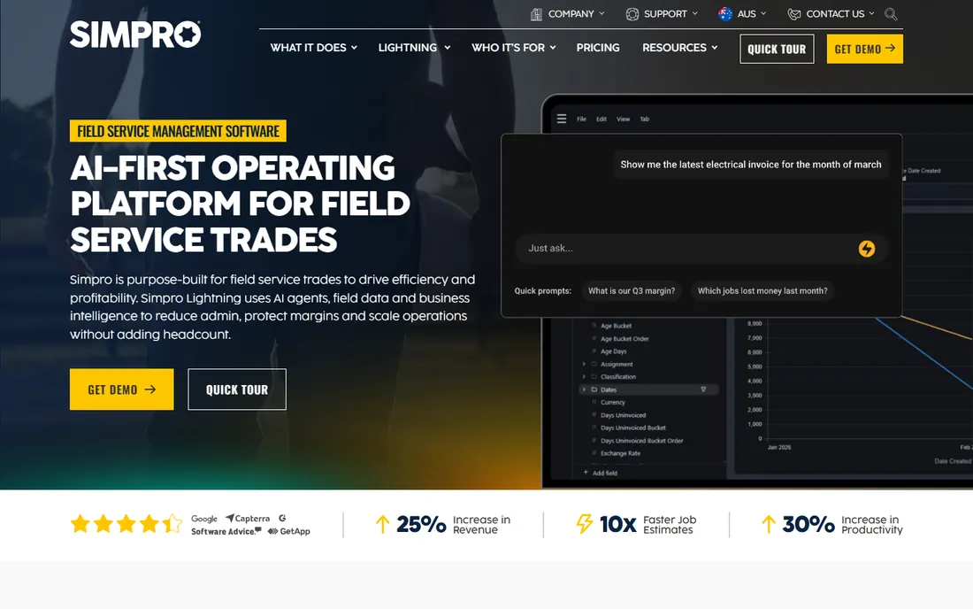 simPRO homepage