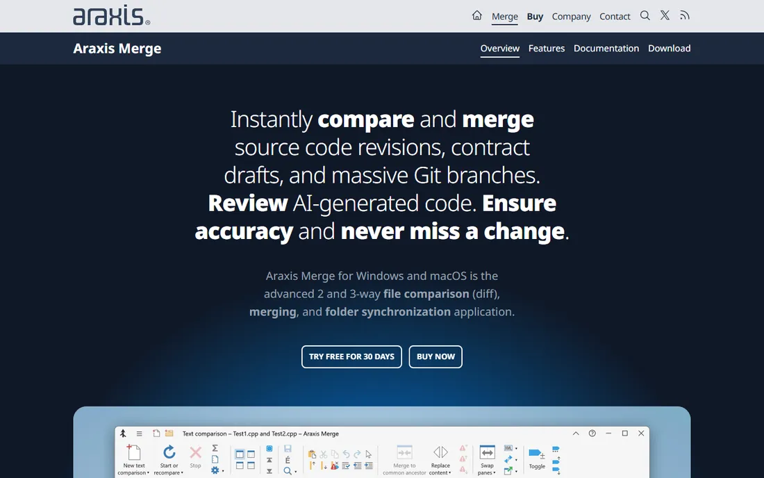 Araxis Merge homepage