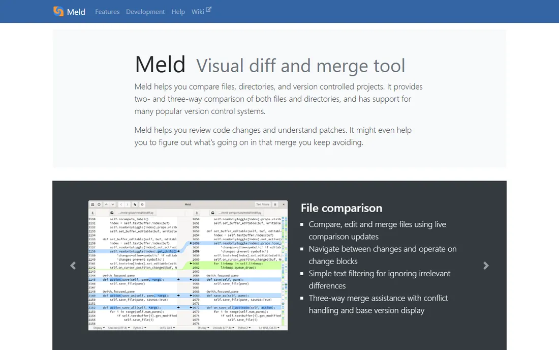 Meld homepage
