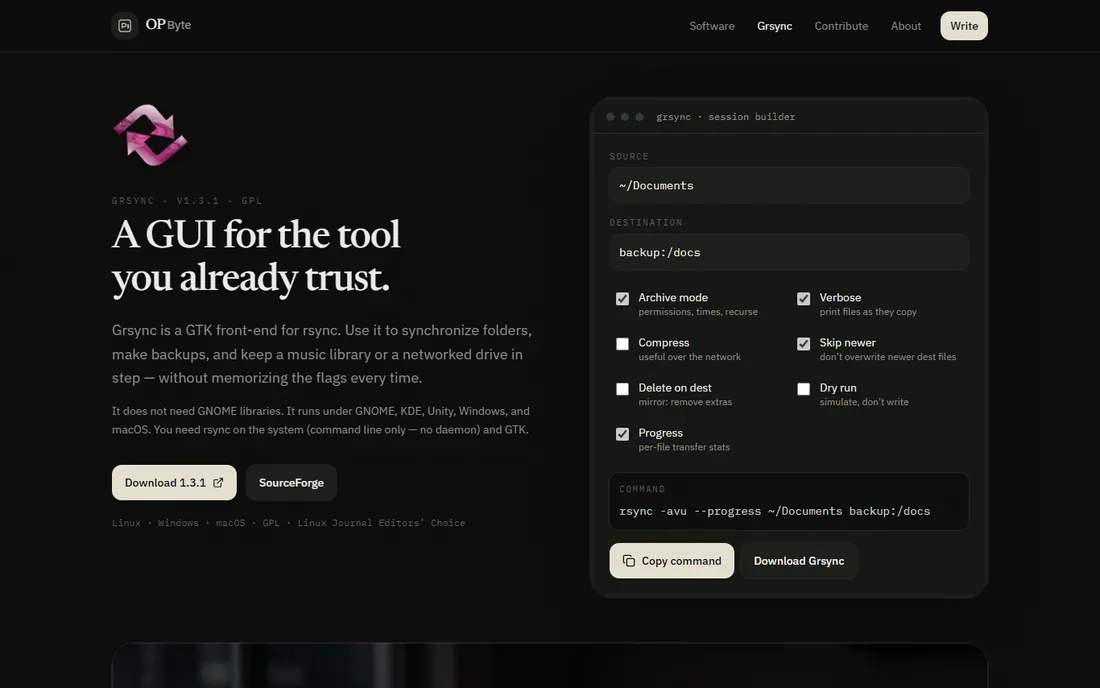 Grsync homepage