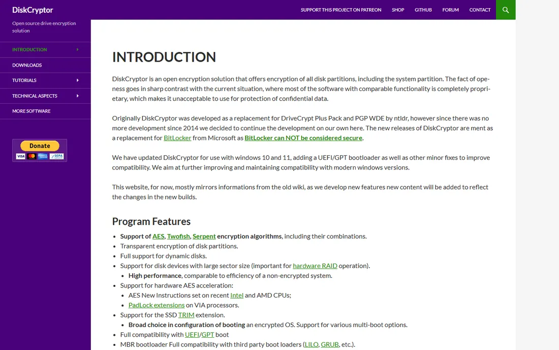 DiskCryptor homepage