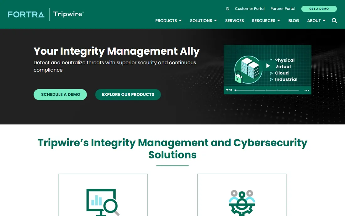 Tripwire Enterprise homepage