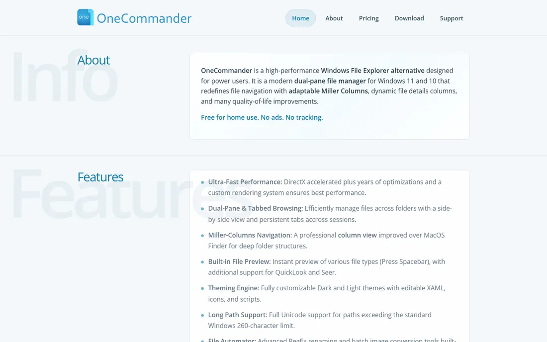 OneCommander homepage