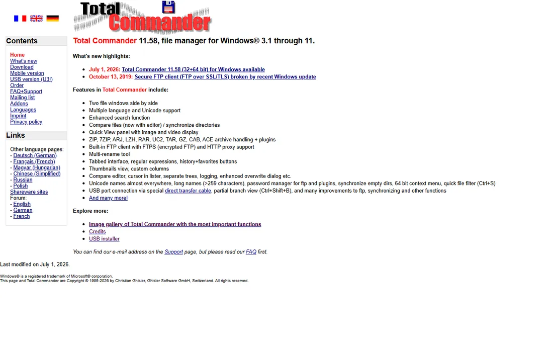 Total Commander homepage
