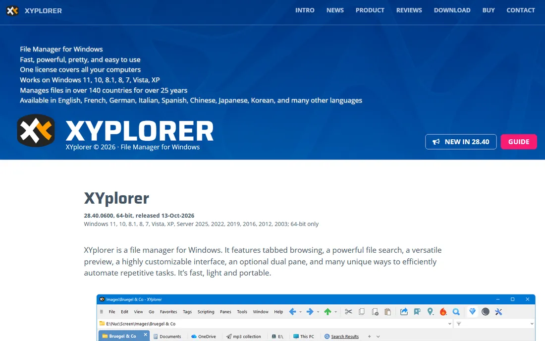 XYplorer homepage