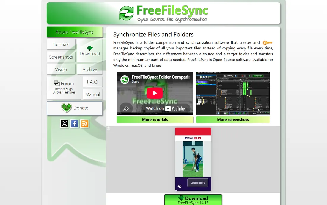FreeFileSync homepage