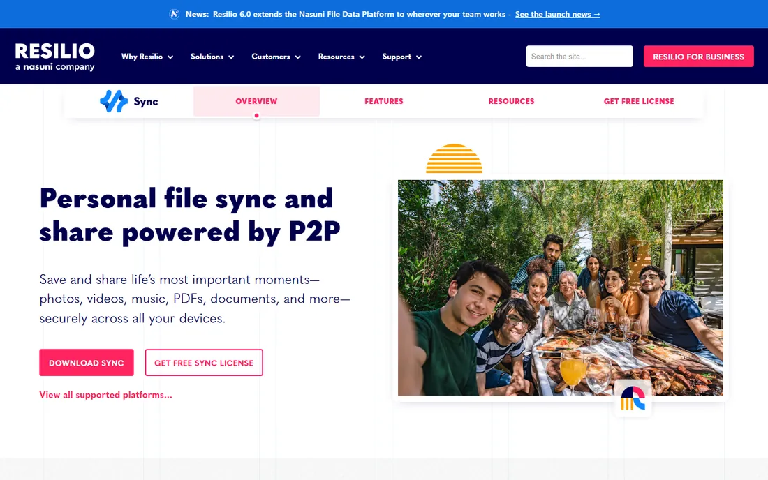 Resilio Sync homepage