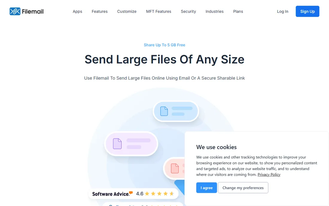 Filemail homepage