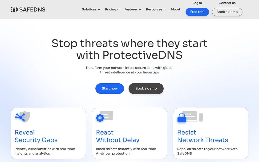SafeDNS homepage