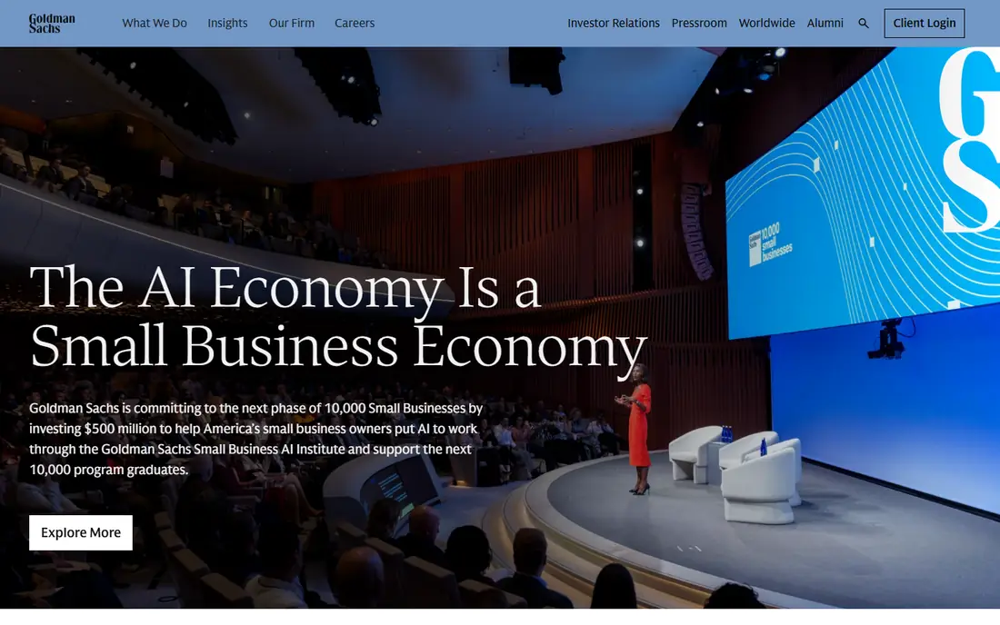 Goldman Sachs homepage