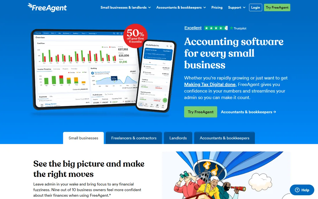 FreeAgent homepage