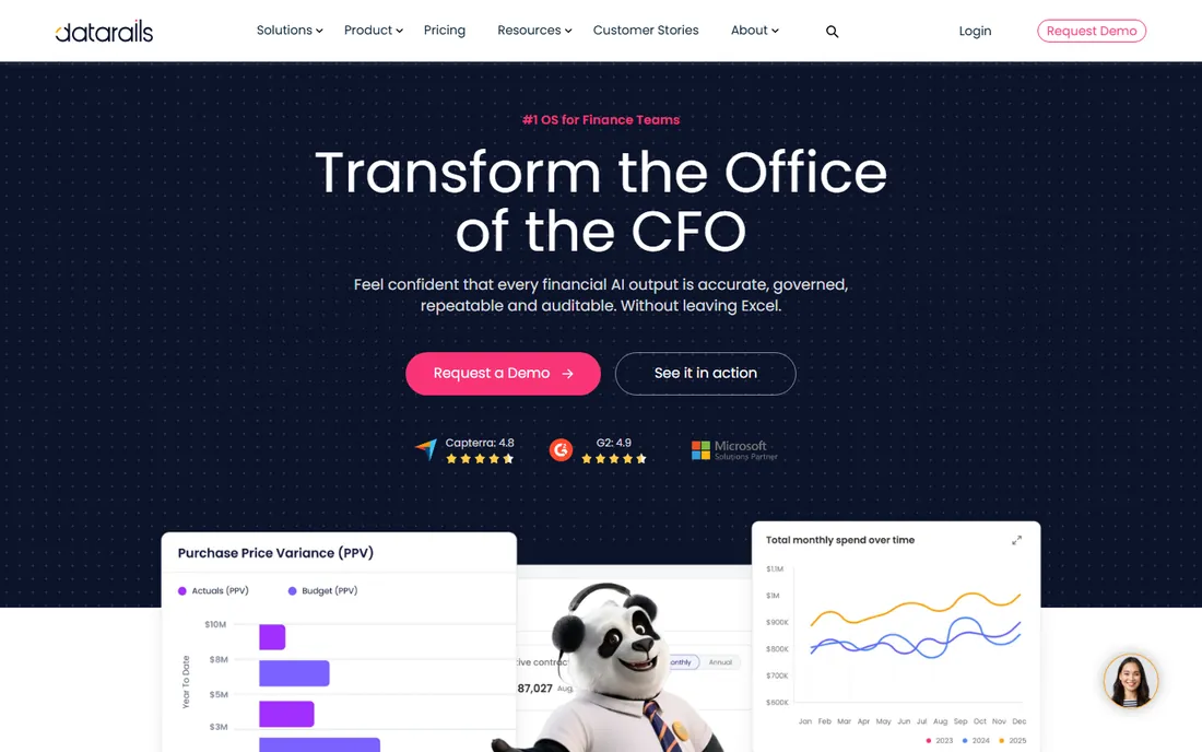 Datarails homepage