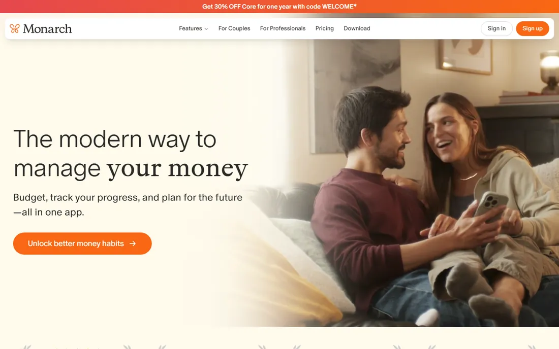 Monarch Money homepage