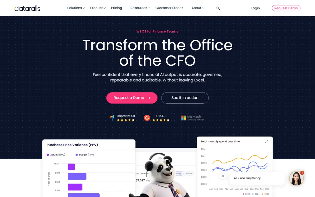 Datarails homepage