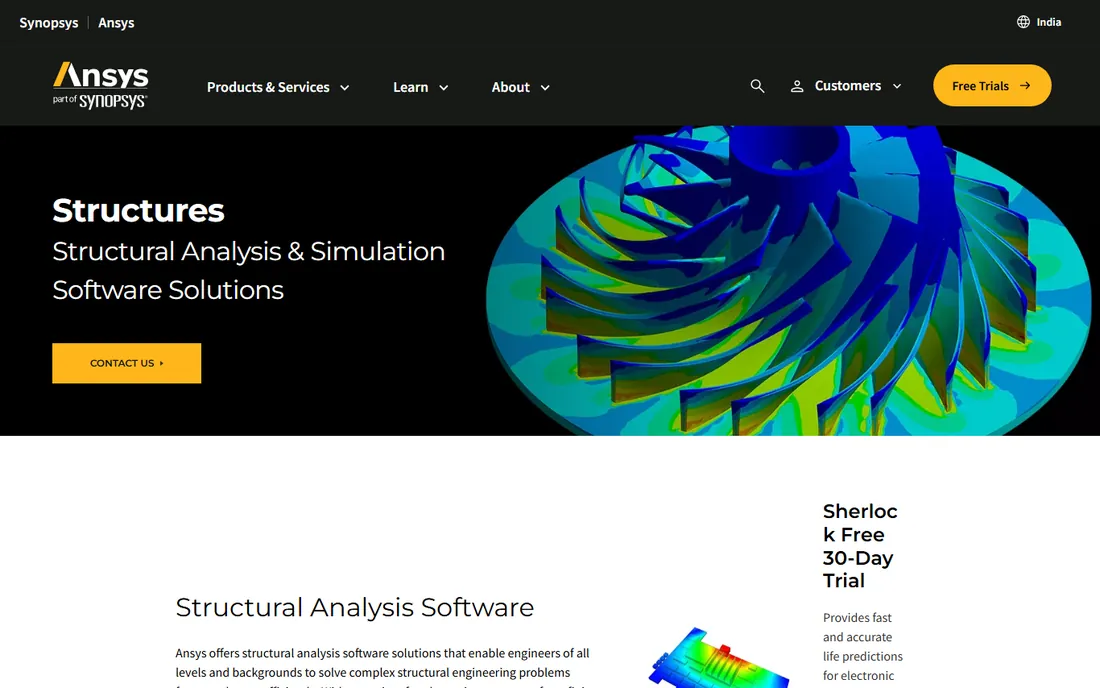 Ansys Mechanical homepage
