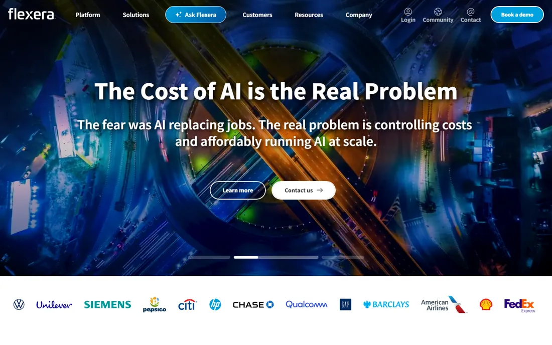 Flexera One homepage