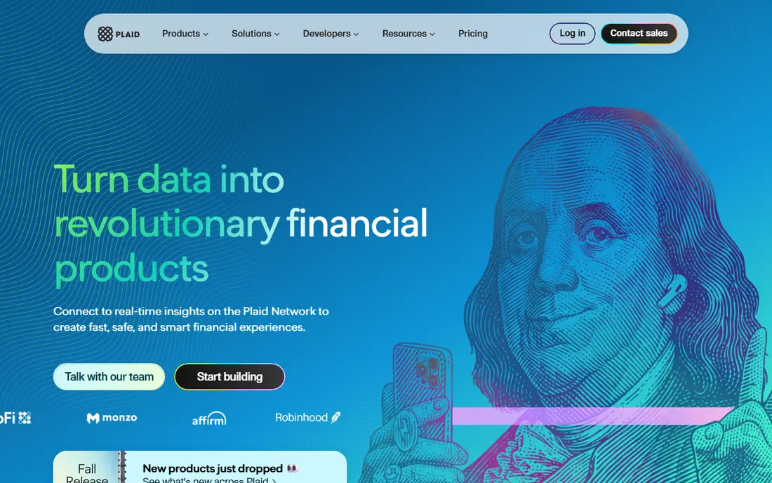 Plaid homepage