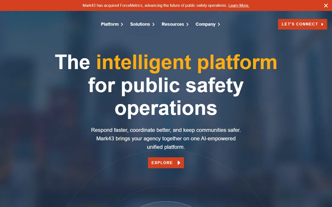 Mark43 homepage