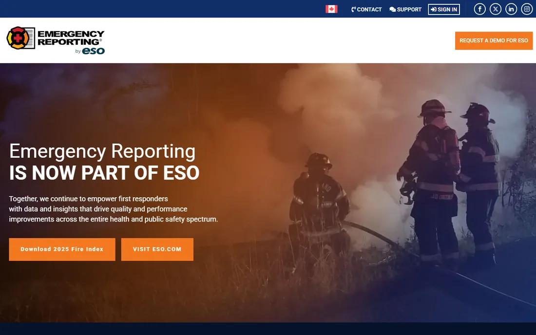 Emergency Reporting homepage