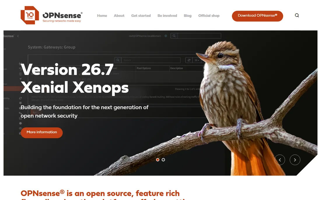 OPNsense homepage