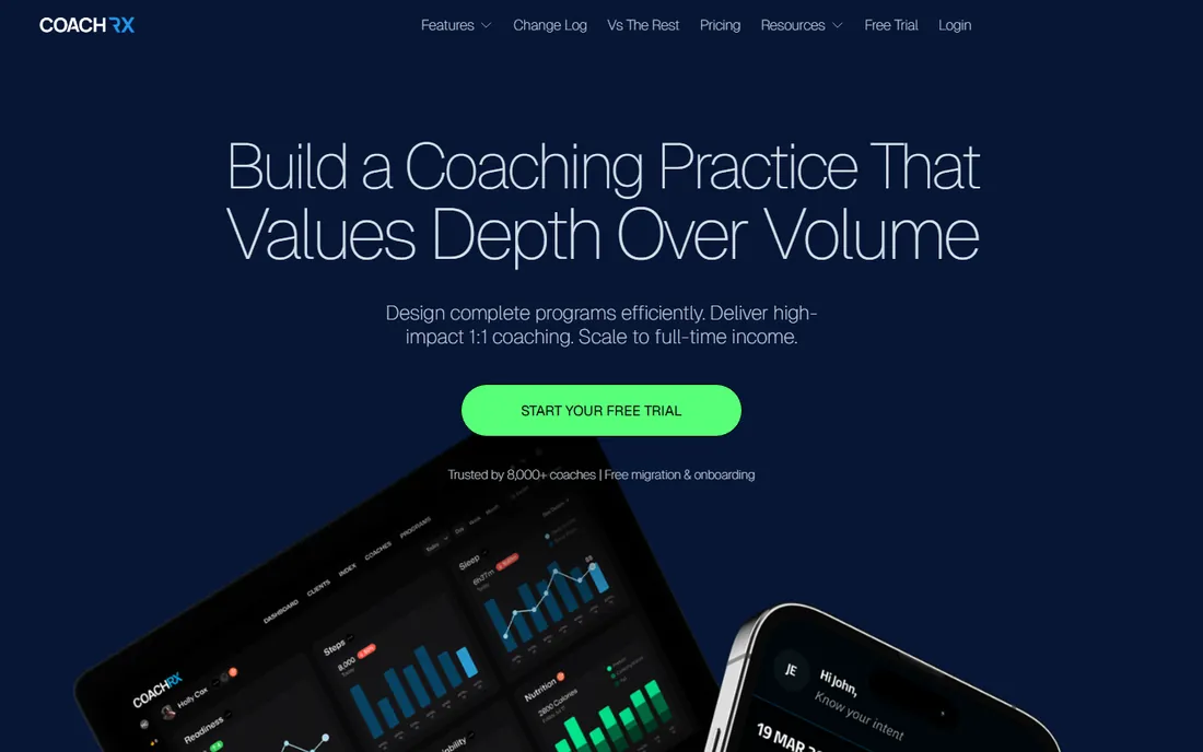 CoachRx homepage