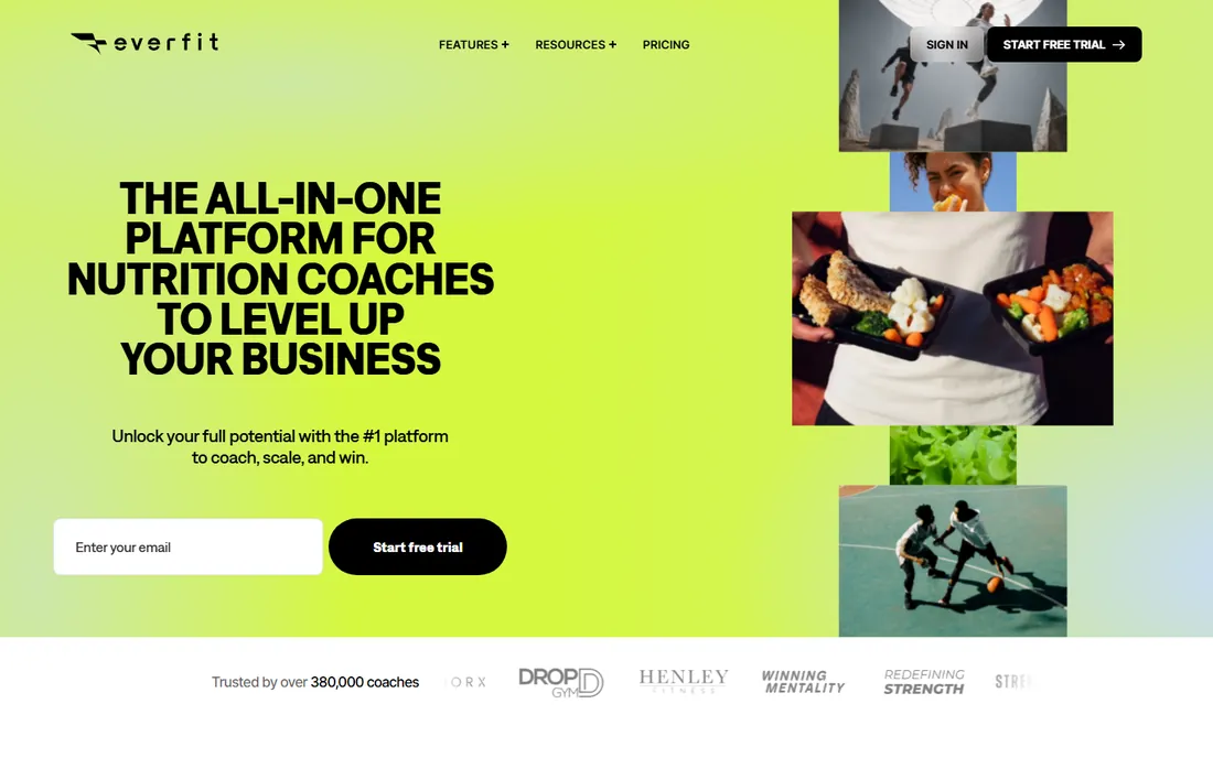 Everfit homepage