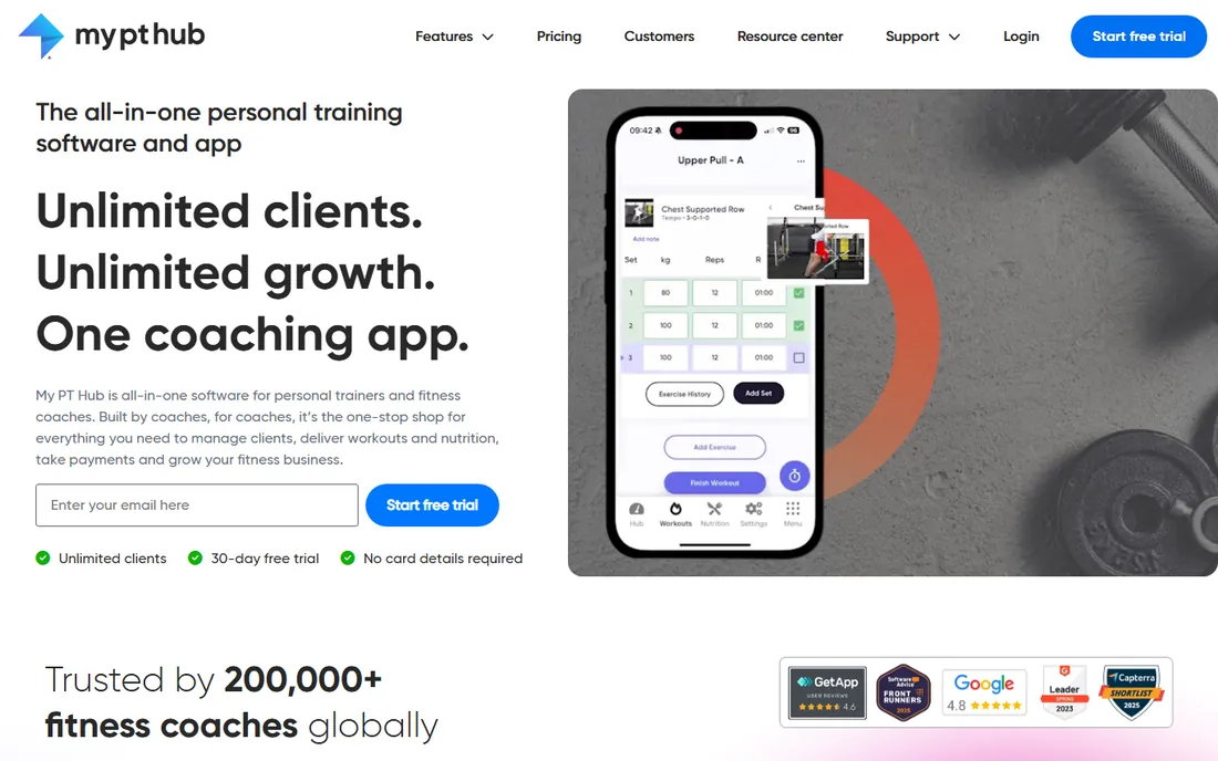 My PT Hub homepage