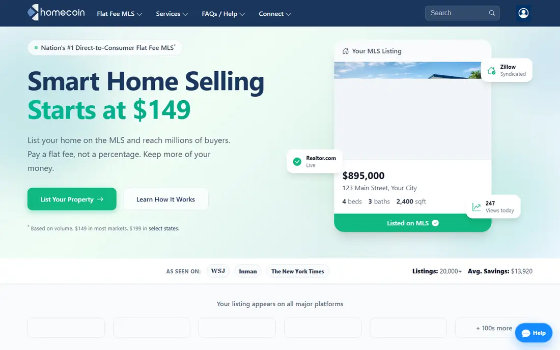 Homecoin homepage