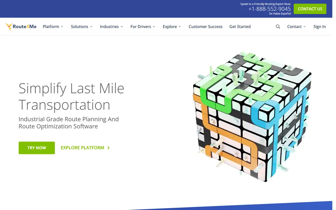 Route4Me homepage