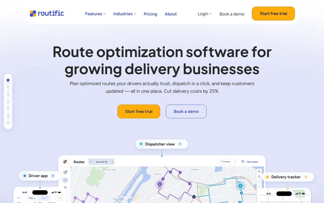 Routific homepage