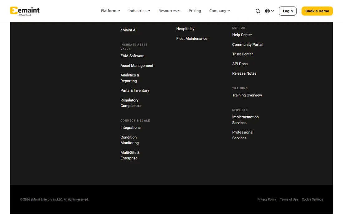 eMaint homepage