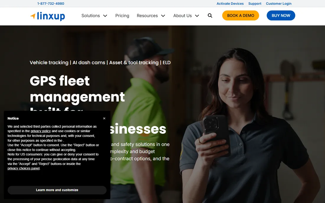 Linxup homepage