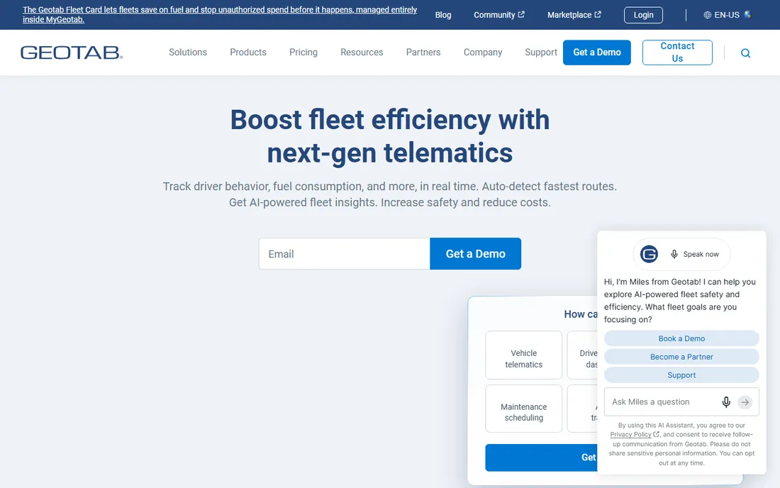 Geotab homepage