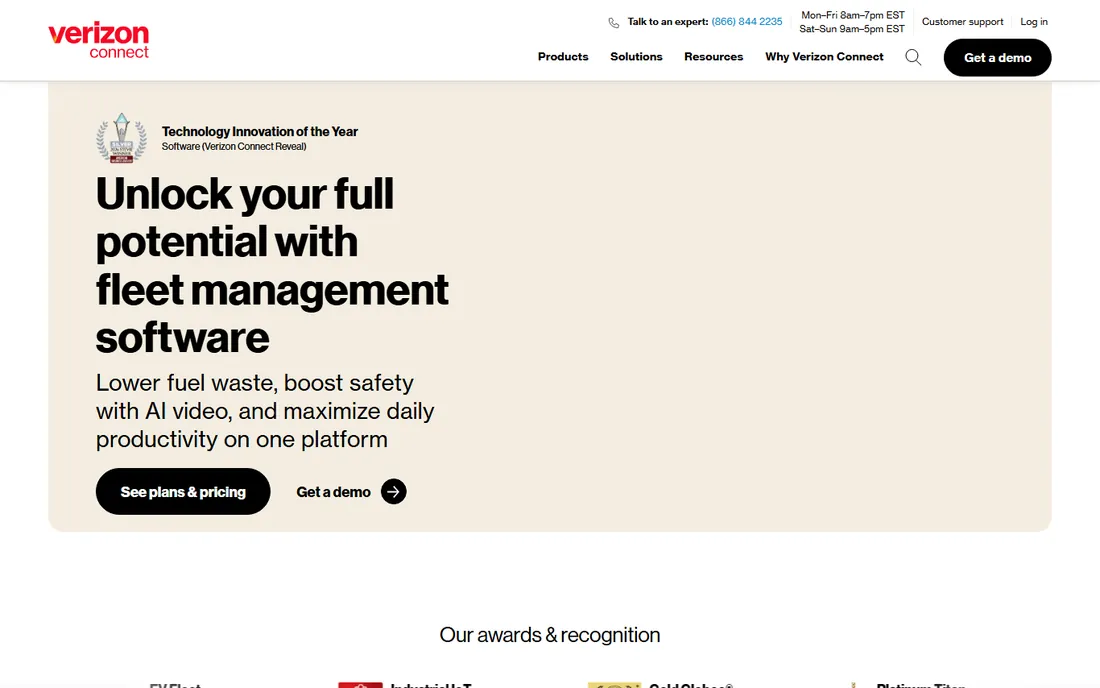 Verizon Connect homepage