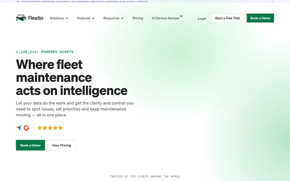 Fleetio homepage