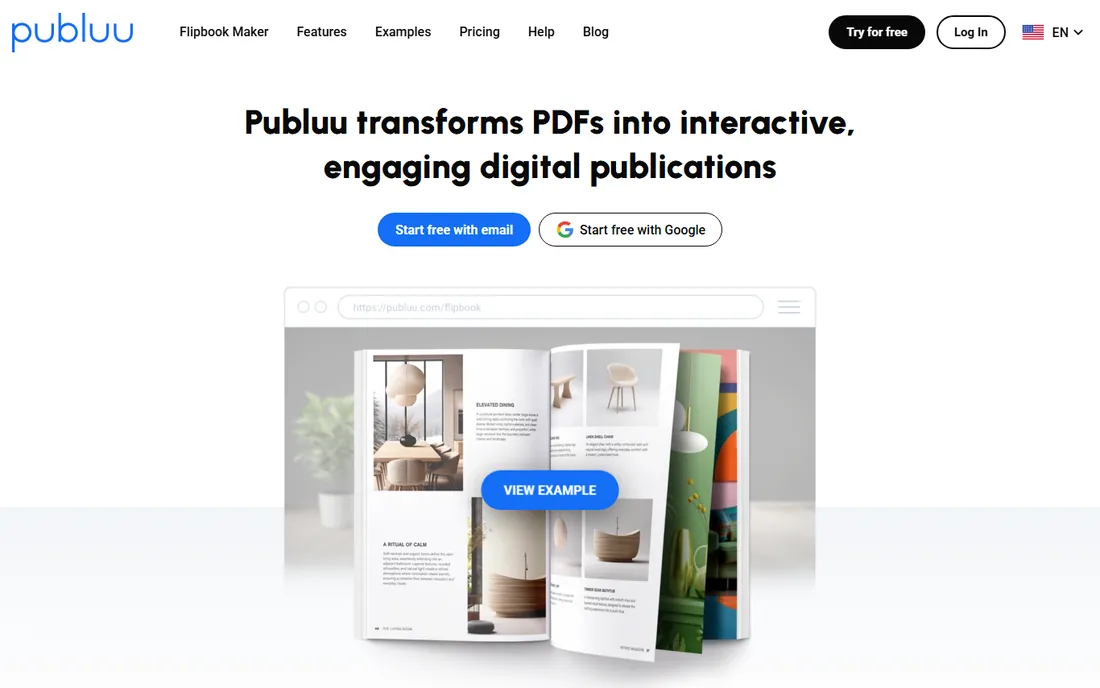 Publuu homepage