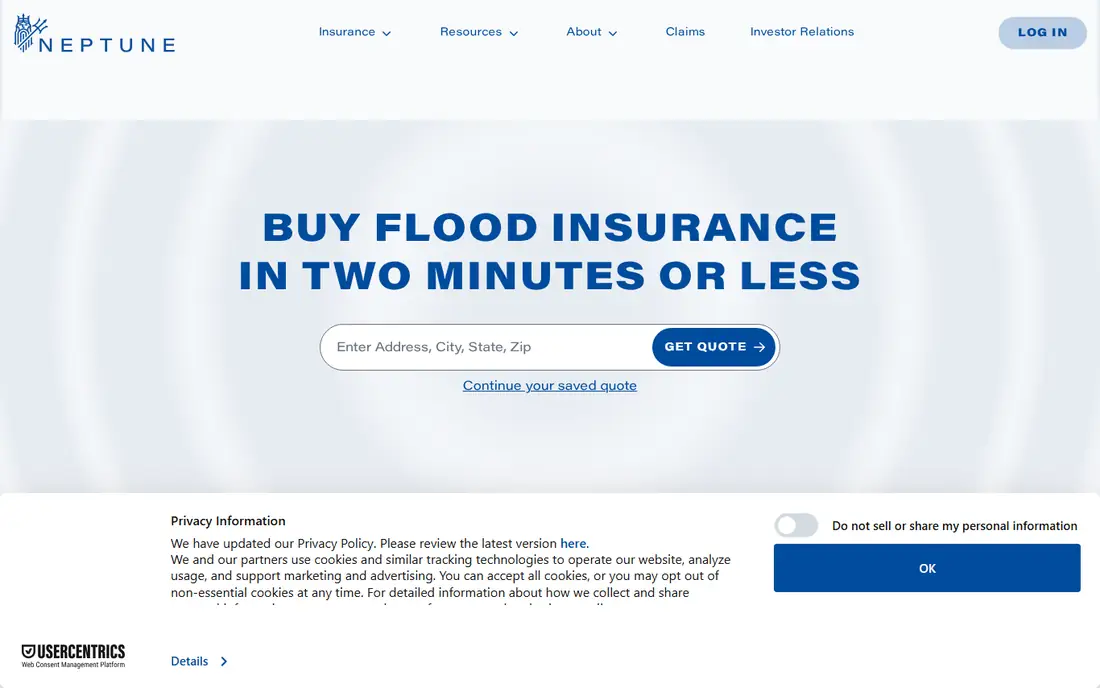 Neptune Flood homepage