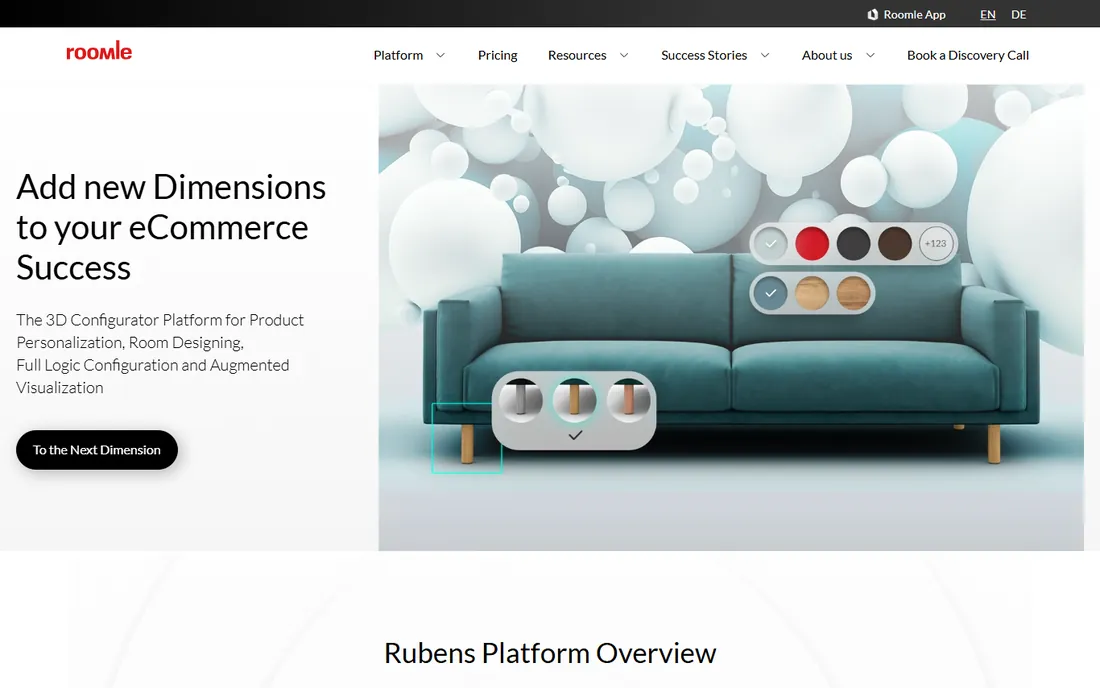 Roomle homepage
