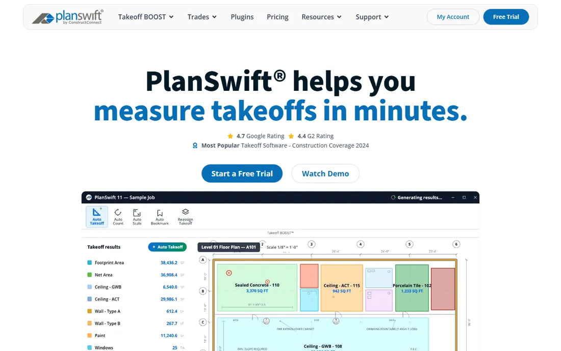 PlanSwift homepage