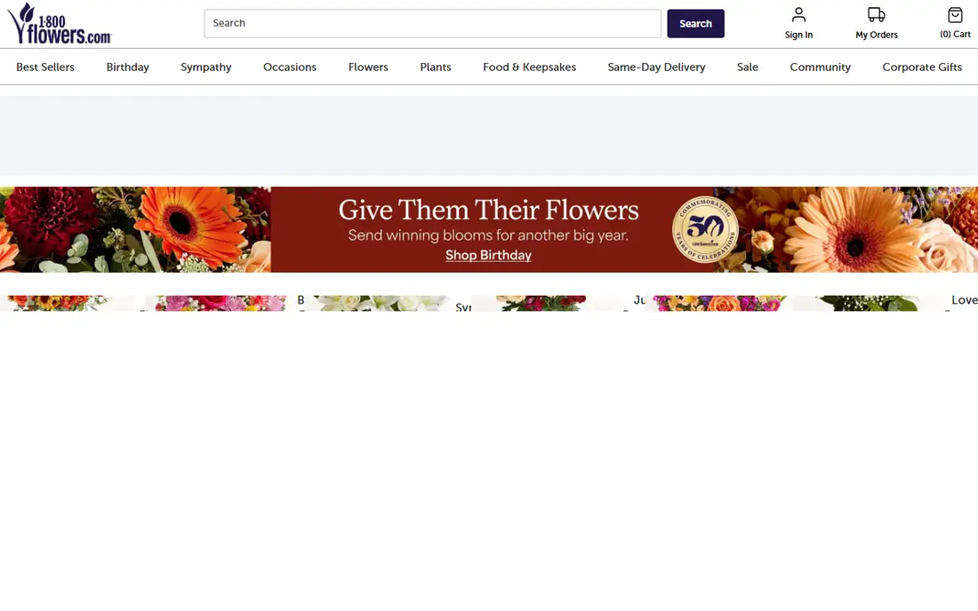 1-800-Flowers homepage